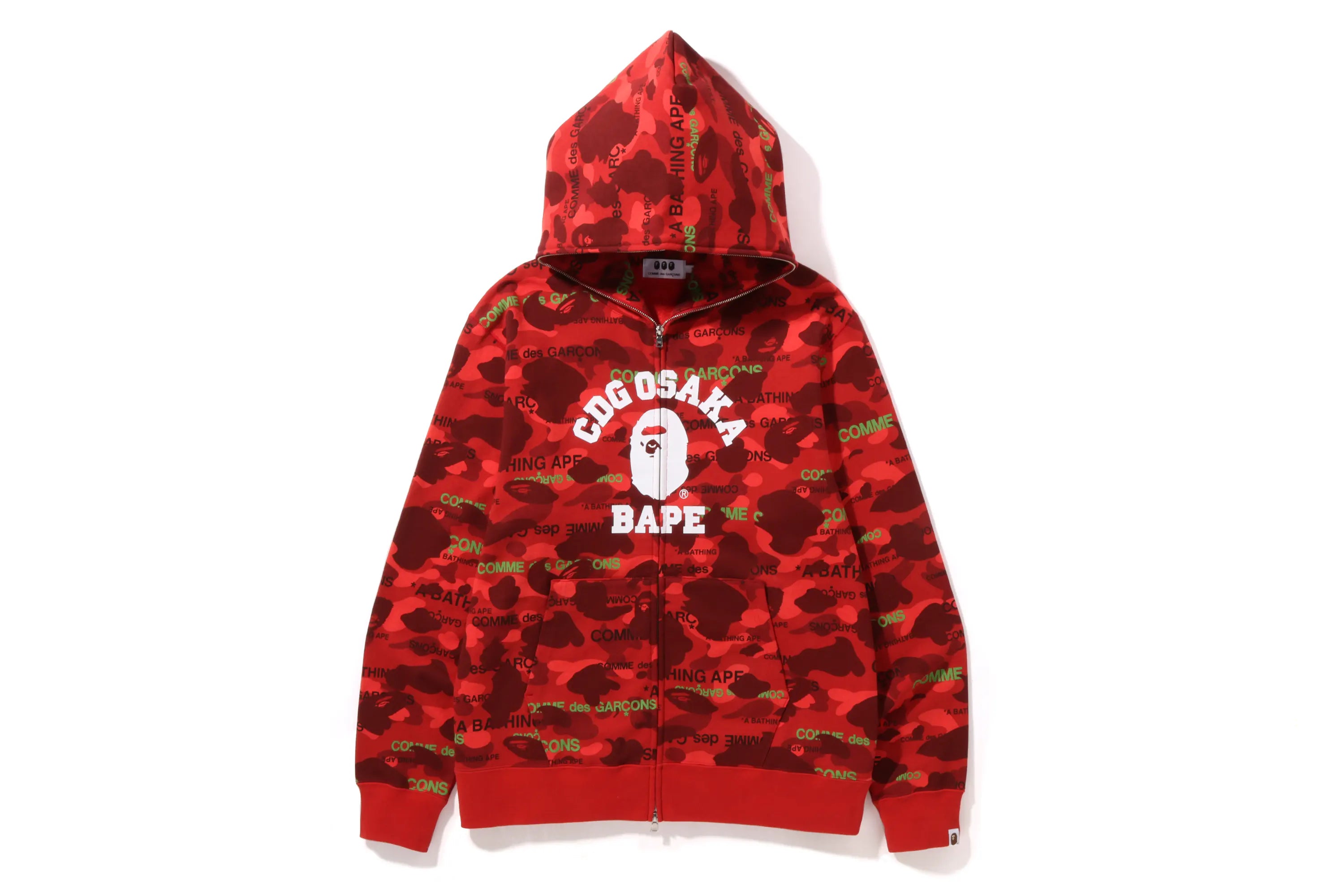 BAPE x Comme des Garcons Osaka Full Zip Hoodie Red