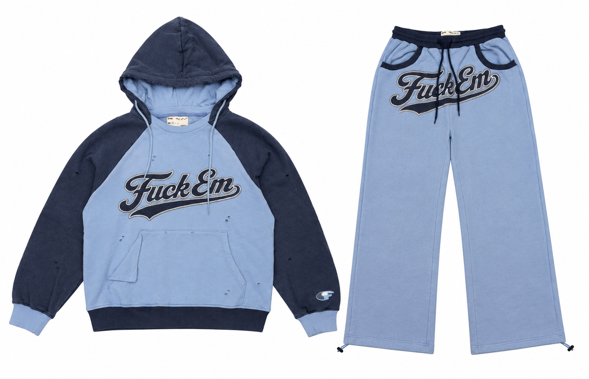 FUCK EM BLUE PULLOVER SET