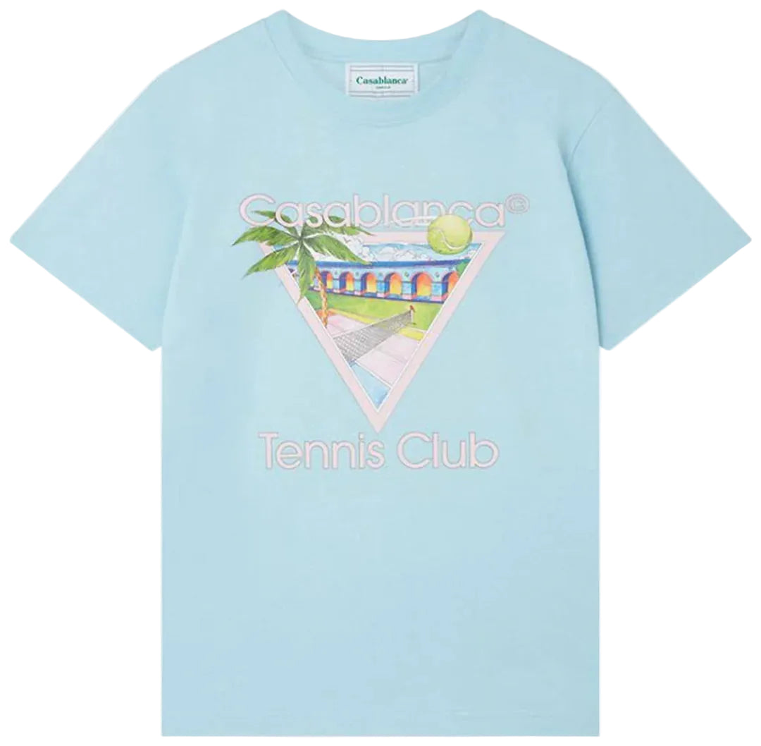 Casablanca tennis club icon screen printed t-shirt blue