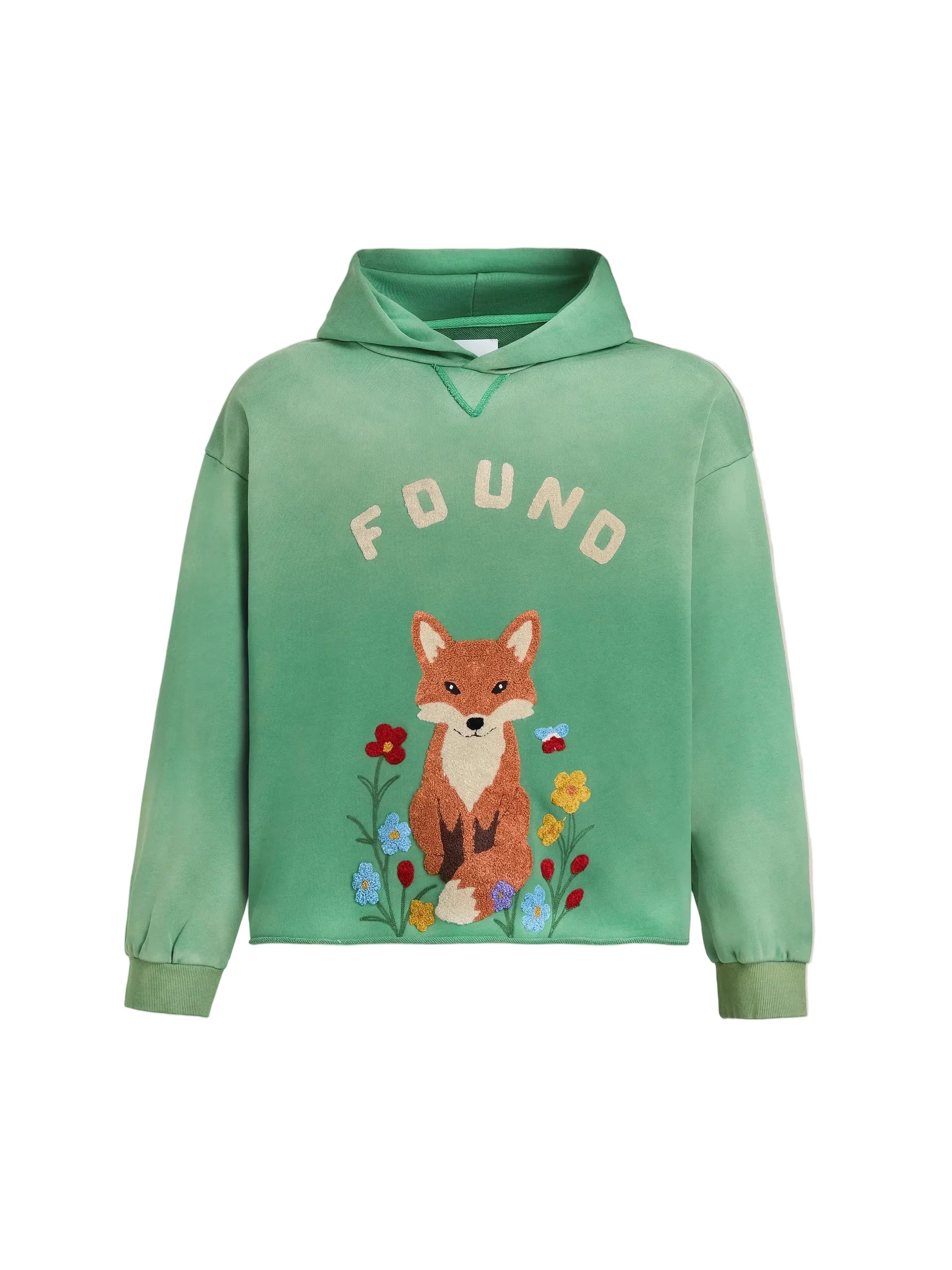 FOUND Wildlife Chenille Embroidered Hoodie GREEN