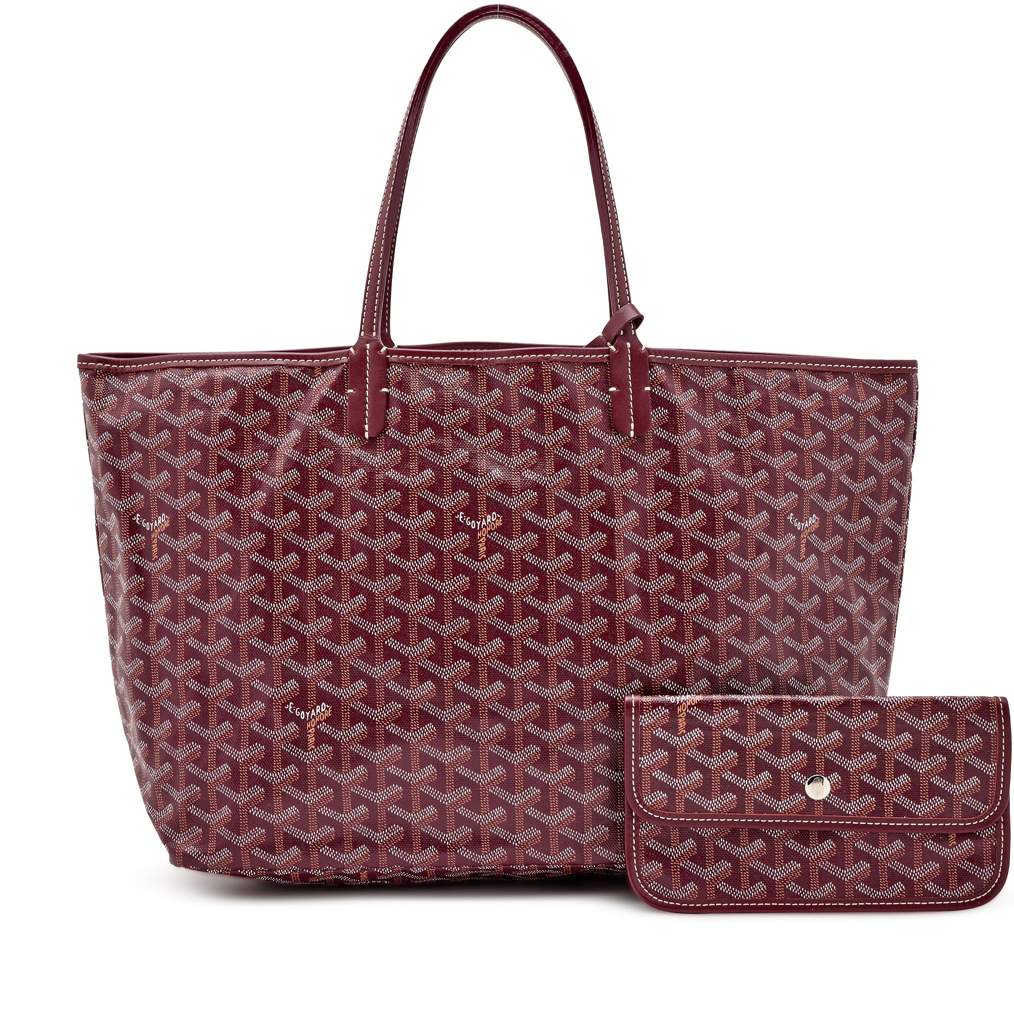 Goyard Burgundy Goyardine Canvas and Chevroches Calfskin Saint Louis PM Tote