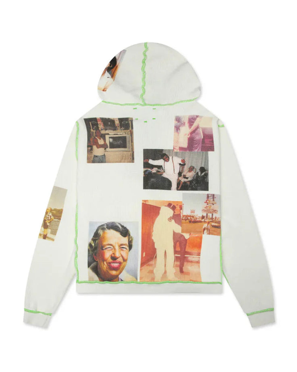 BETTER WITH AGE Ricky Waffle Zip-Up Hoodie White