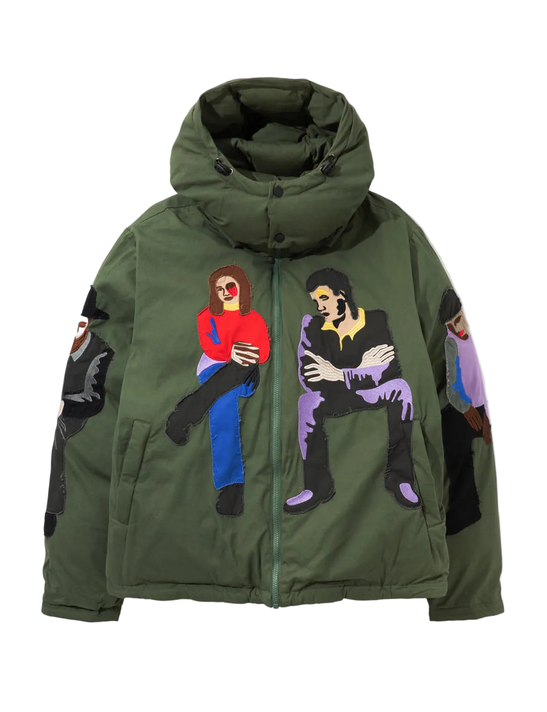 KID SUPER Subway Car Patchwork Puffer-Green