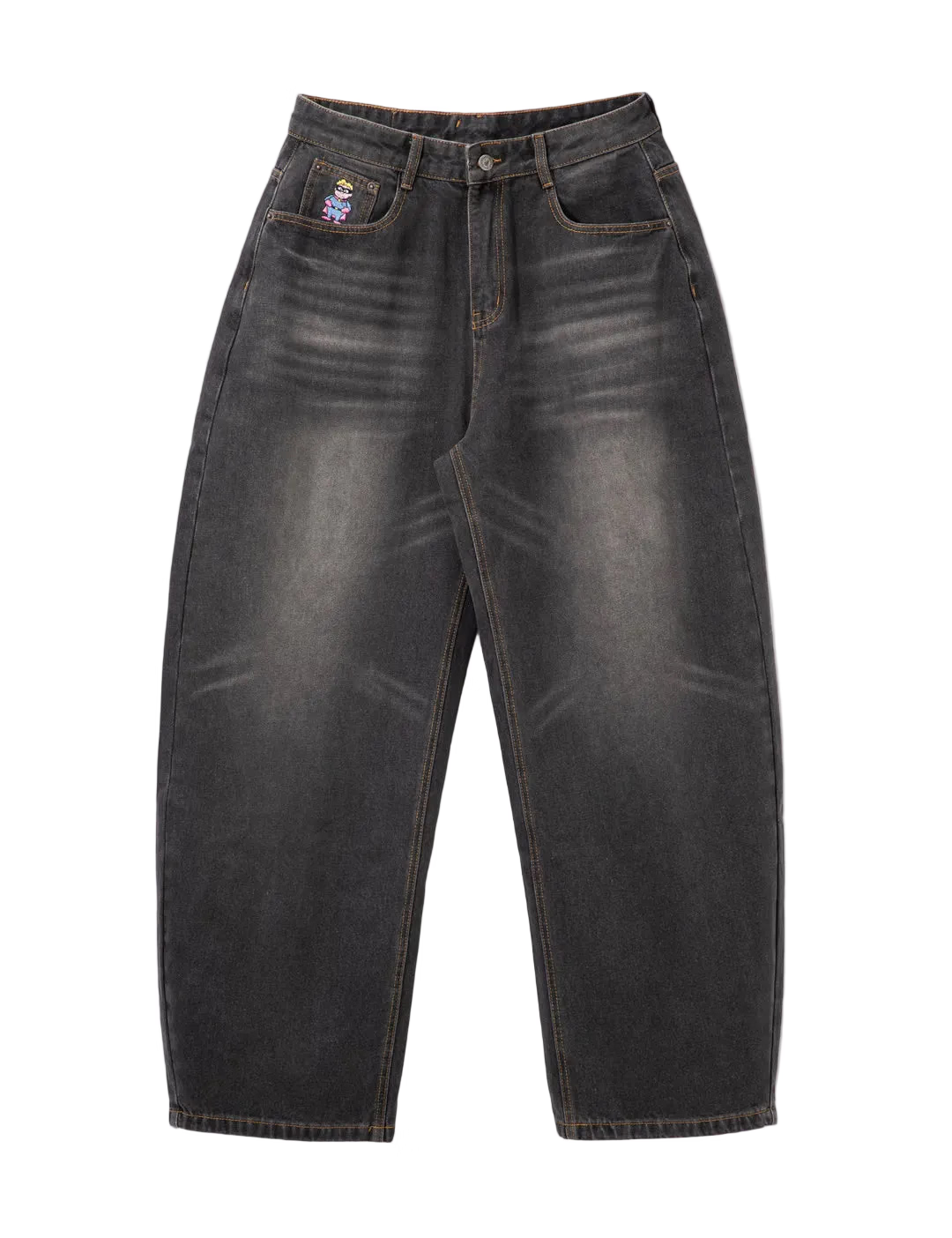 KID SUPER Dove printed barrel pant-BLACK