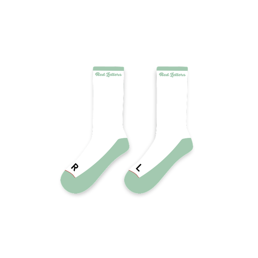 RED LETTERS Just Pastel Green Socks
