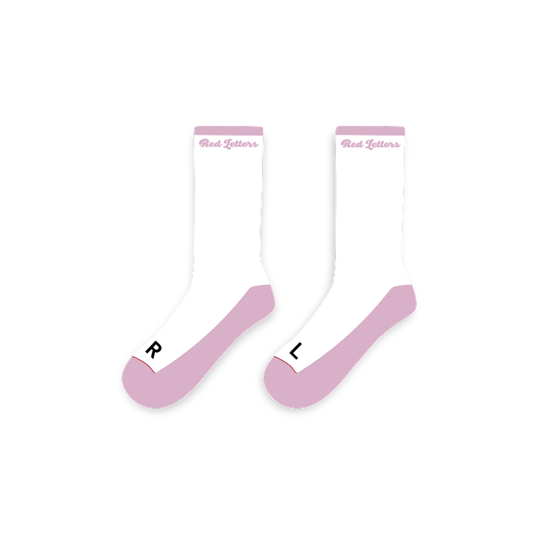 RED LETTERS Just Pastel Pink Socks