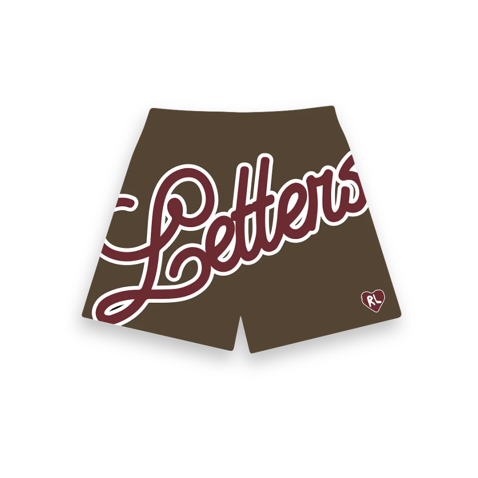 RED LETTERS Letters Mesh Shorts - Mocha