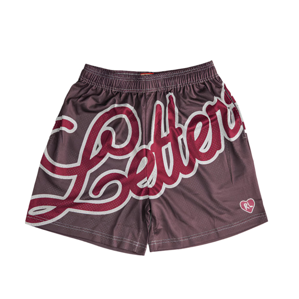 RED LETTERS Letters Mesh Shorts - Mocha