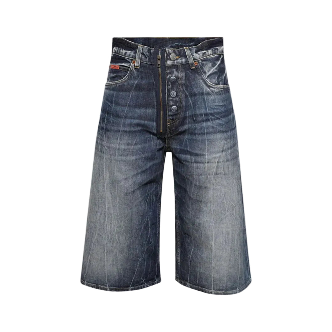 Martine Rose Zip Jean Short Blue Acid