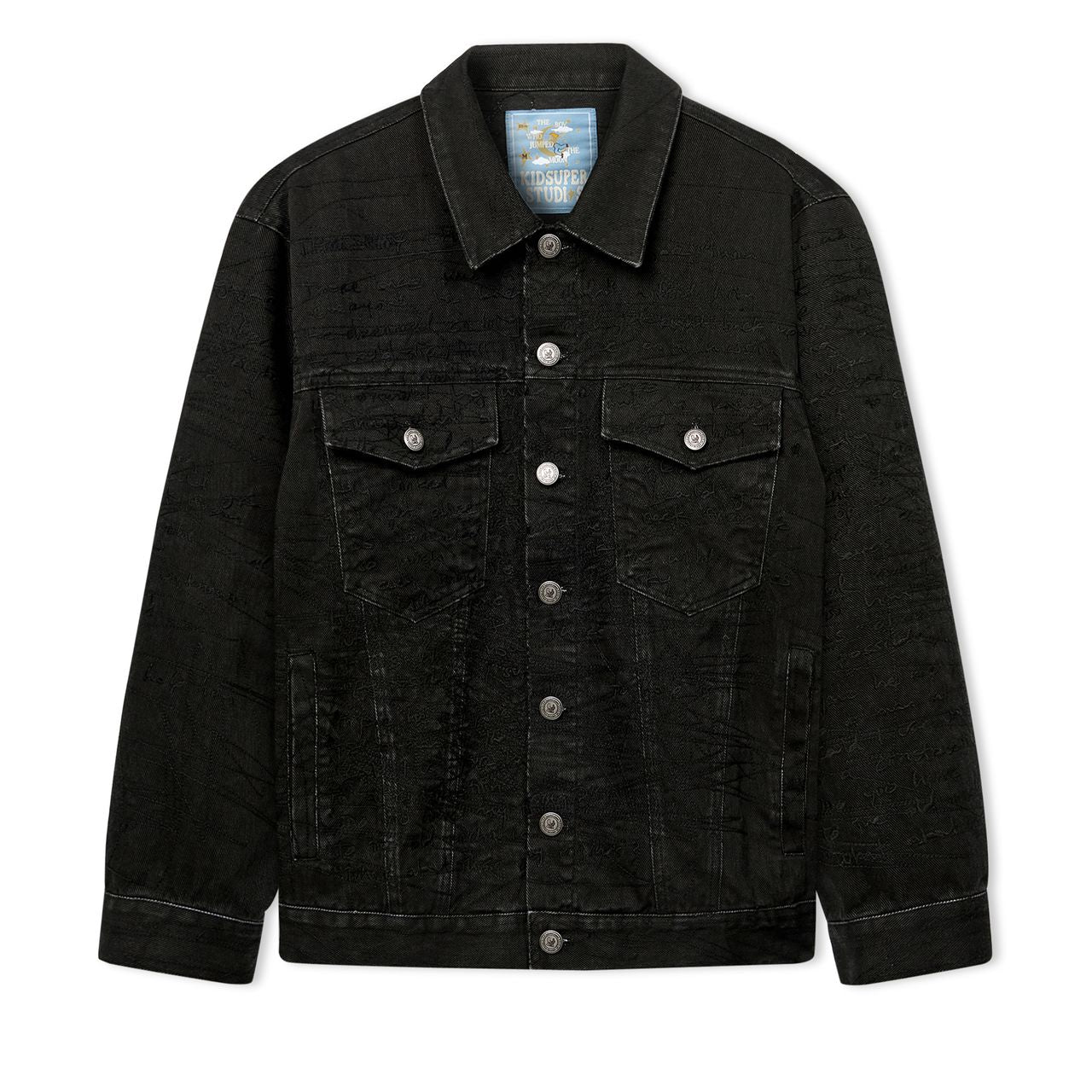 KID SUPER Manuscript Embroidered Jacket Black