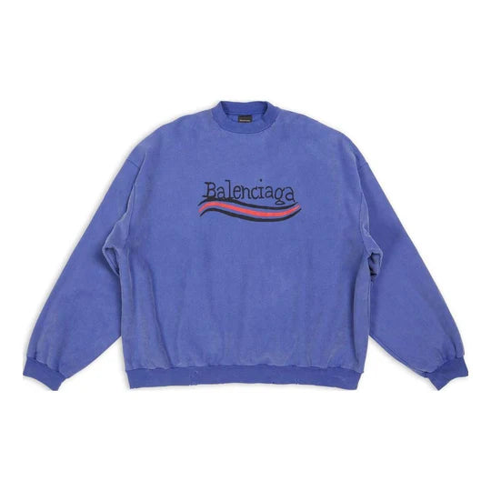 Balenciaga Hand-Drawn Political Campaign Oversized Sweatshirt 'Blue'