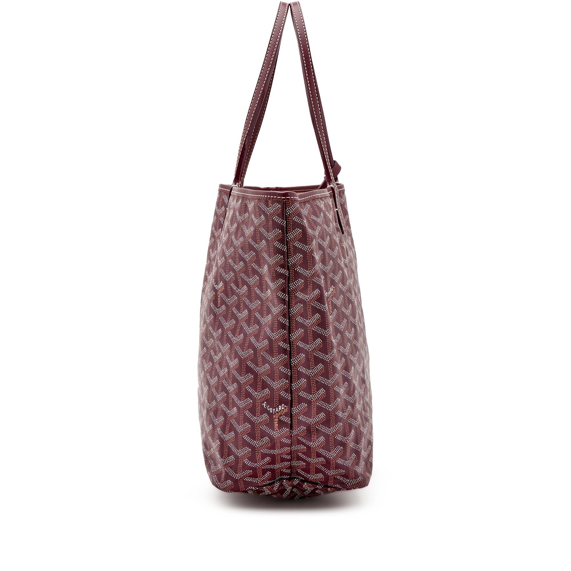 Goyard Burgundy Goyardine Canvas and Chevroches Calfskin Saint Louis PM Tote