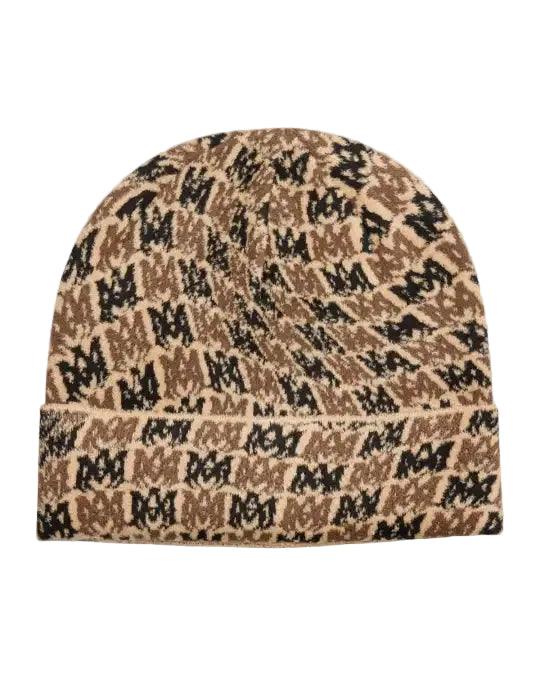 AMIRI MA Swirl Beanie Brown