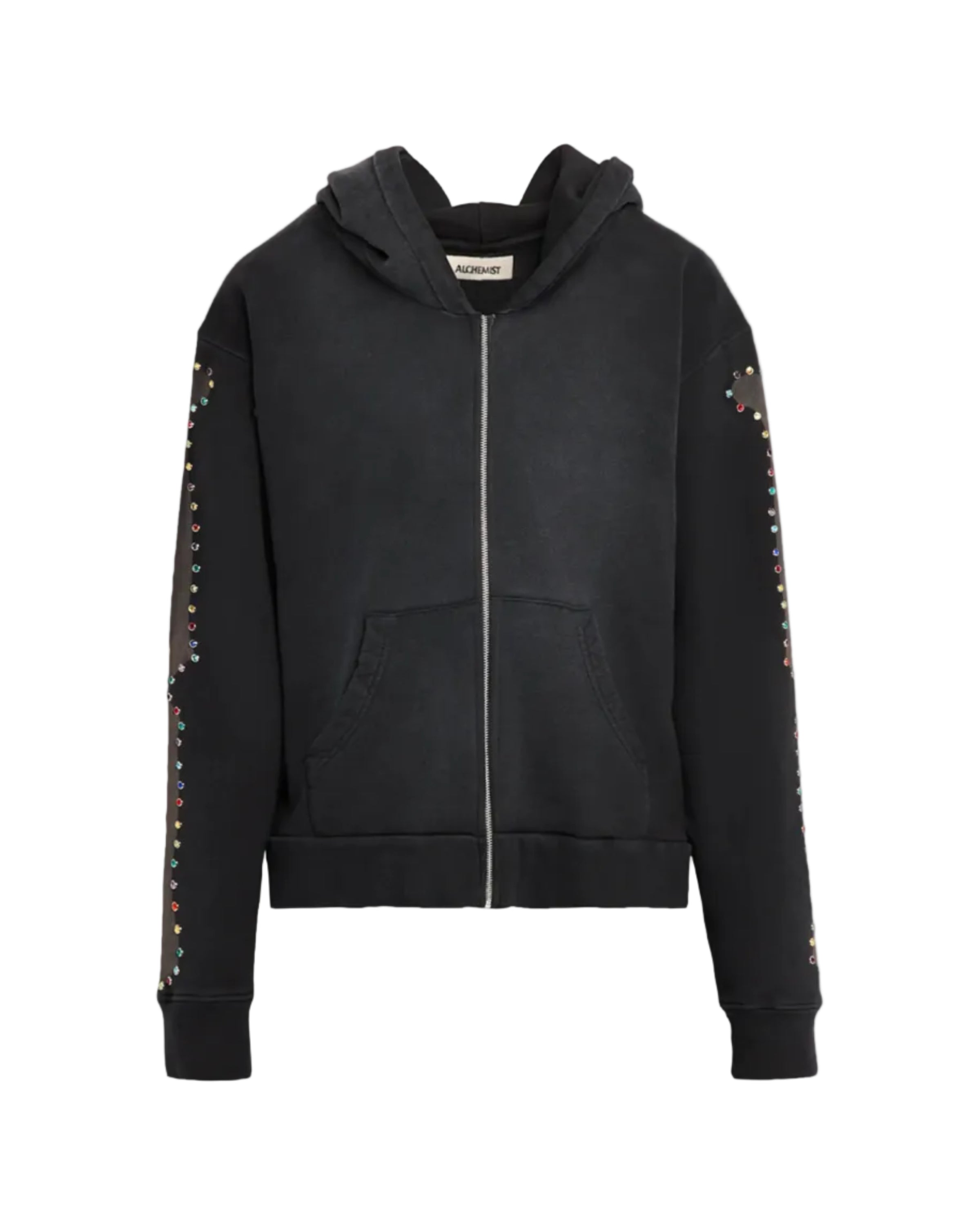 Alchemist Bones Zip Up Hoodie Jet Black