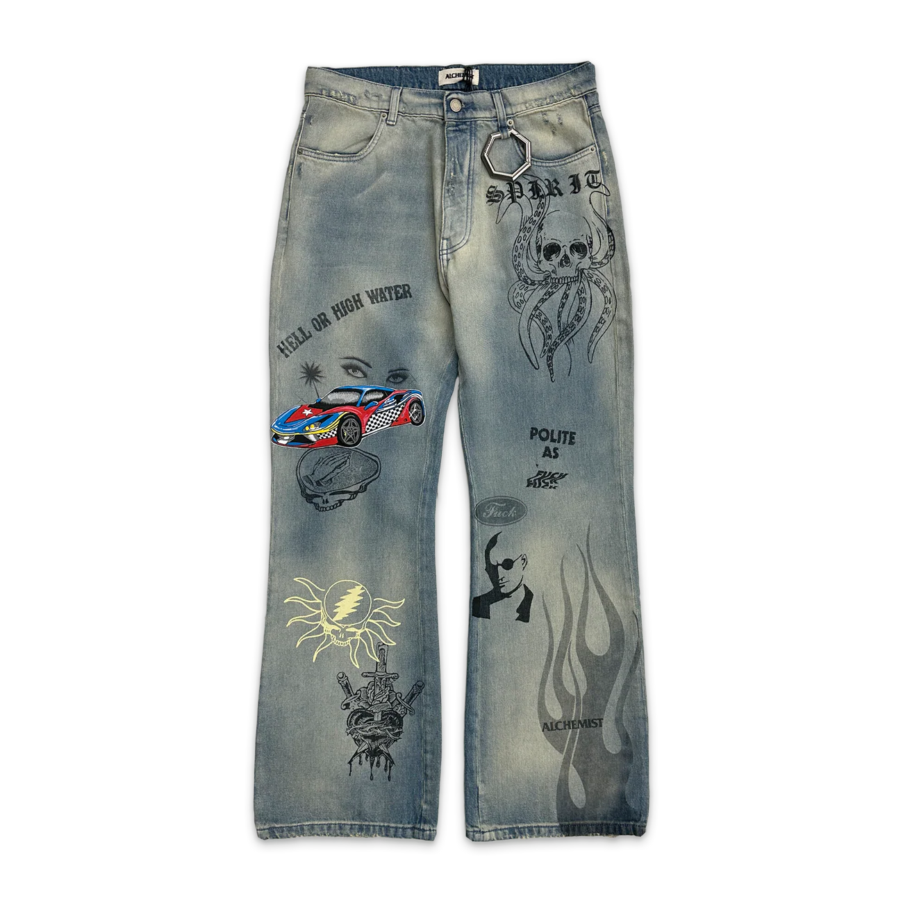 Alchemist Studio Jeans Multi Print "Light Indigo"