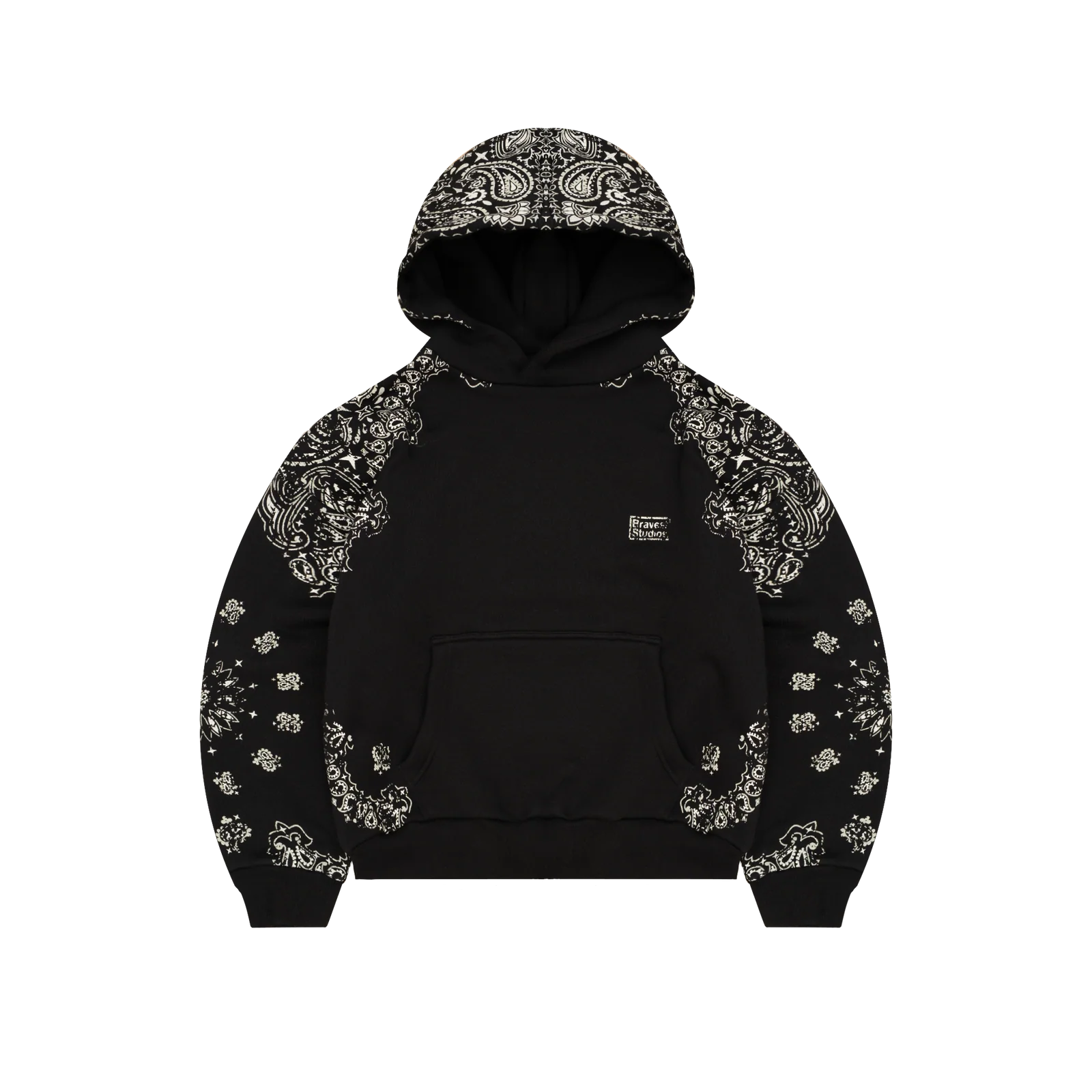 BRAVEST Black Paisley Hoodie