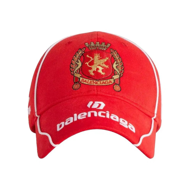 Balenciaga Men's Cotton Red Soccer Cap