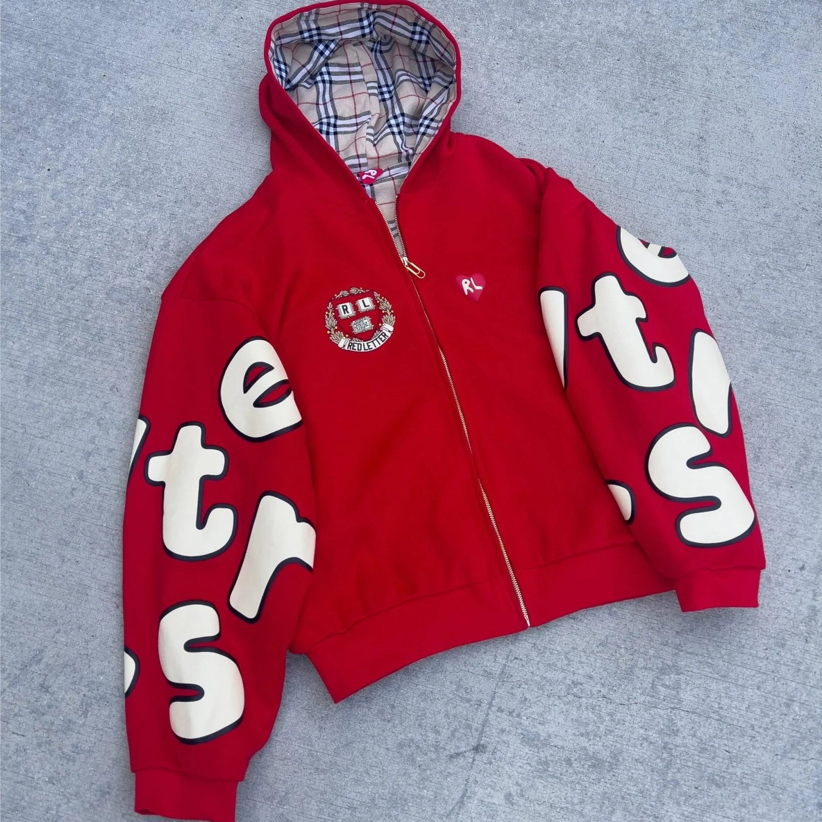 RED LETTERS RL Uni Scattered Zip Up - Red