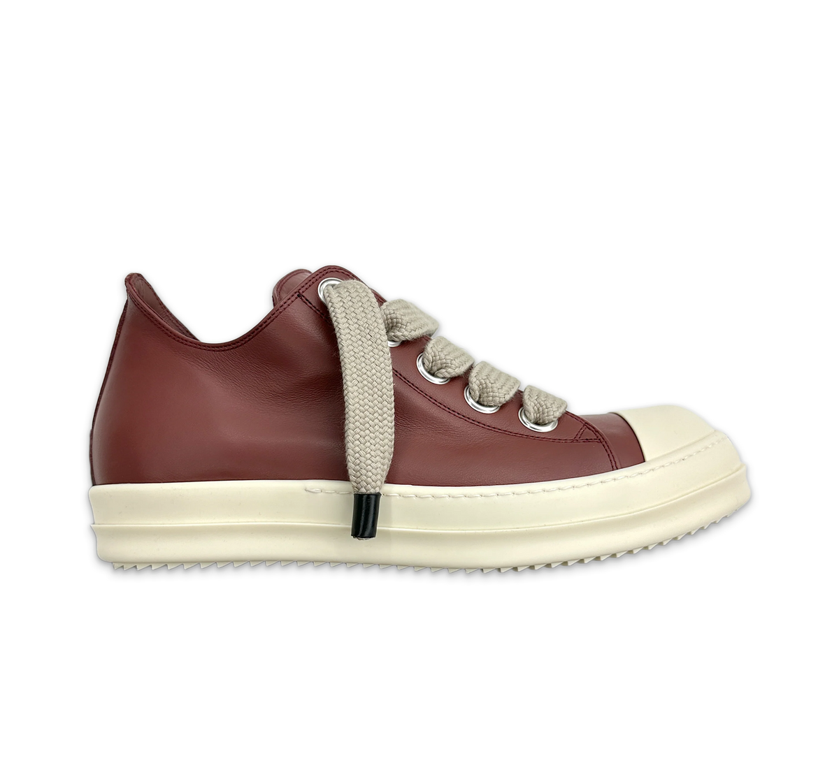 Rick Owens Jumbo Lace Leather Ramones Low "Rosewood"