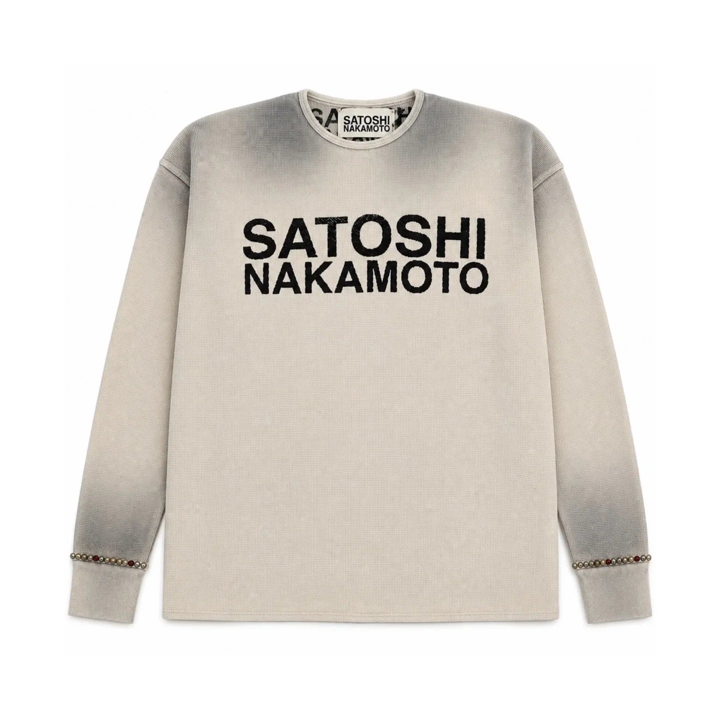 Satoshi Nakamoto Logo Thermal w/ Studs White