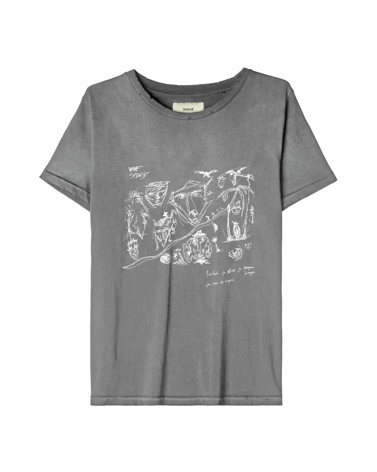 Vague SCRIBBLE TEE SUNBEAT GREY