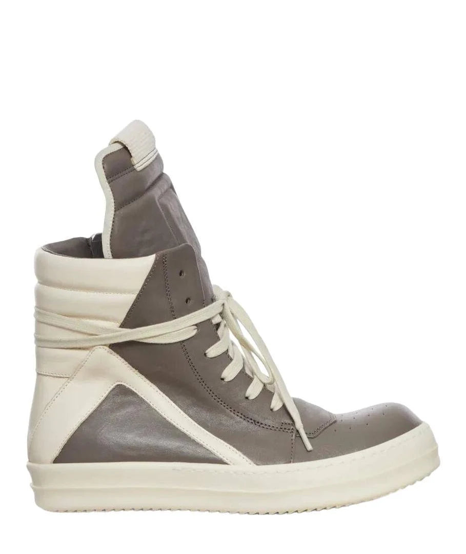 Rick Owens Men's "Geobasket" Sneakers - Natural