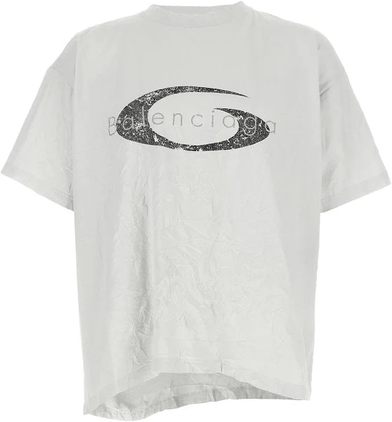 BALENCIAGA| Crinkled Effect White Tee