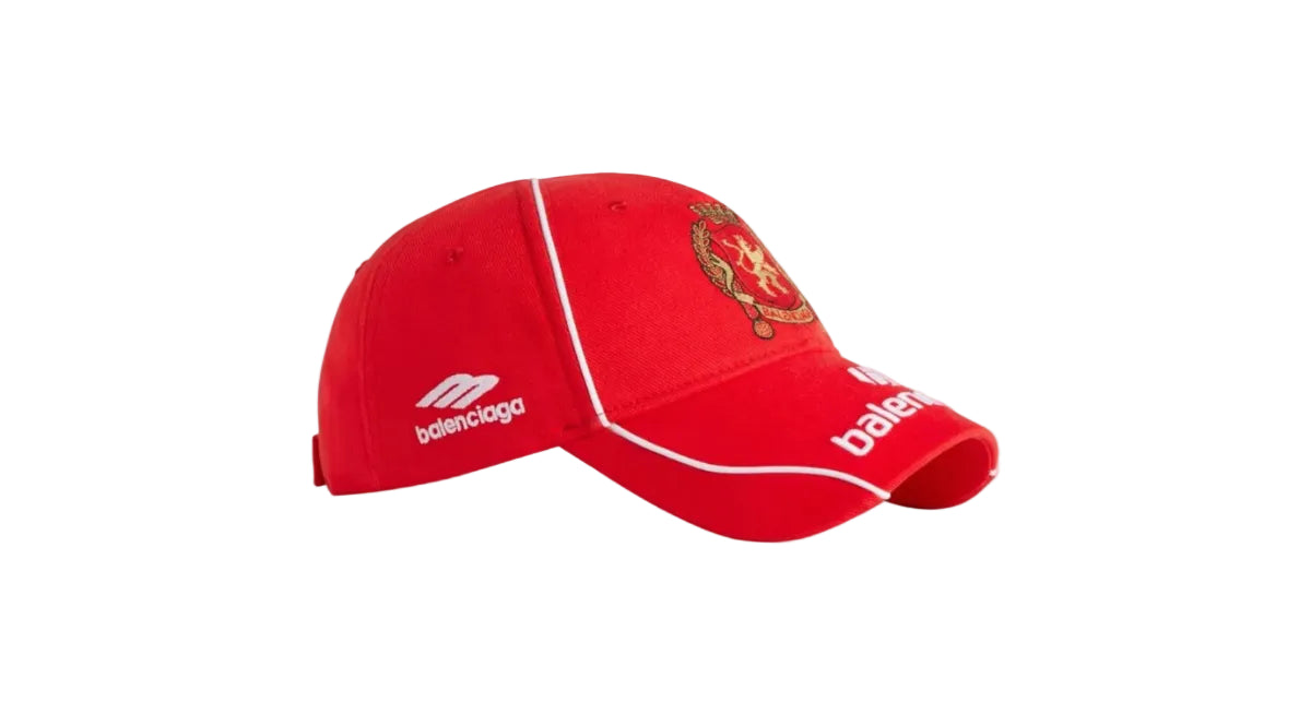 Balenciaga Men's Cotton Red Soccer Cap