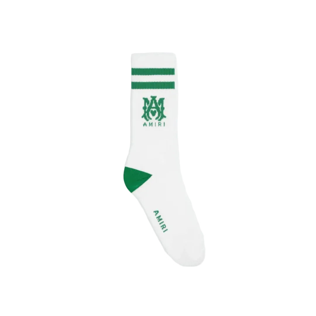 AMIRI MA Stripe Sock White Fern Green