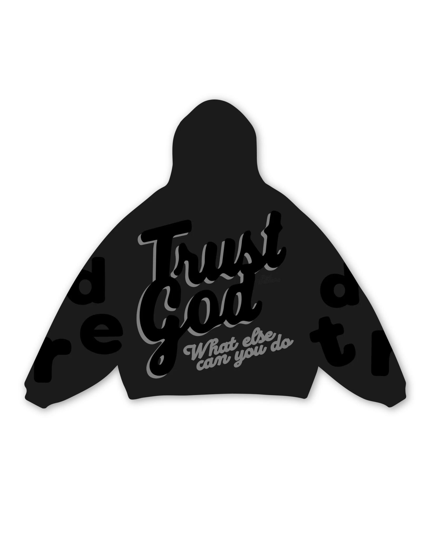 RED LETTERS Trust God Scattered Hoodie - Black