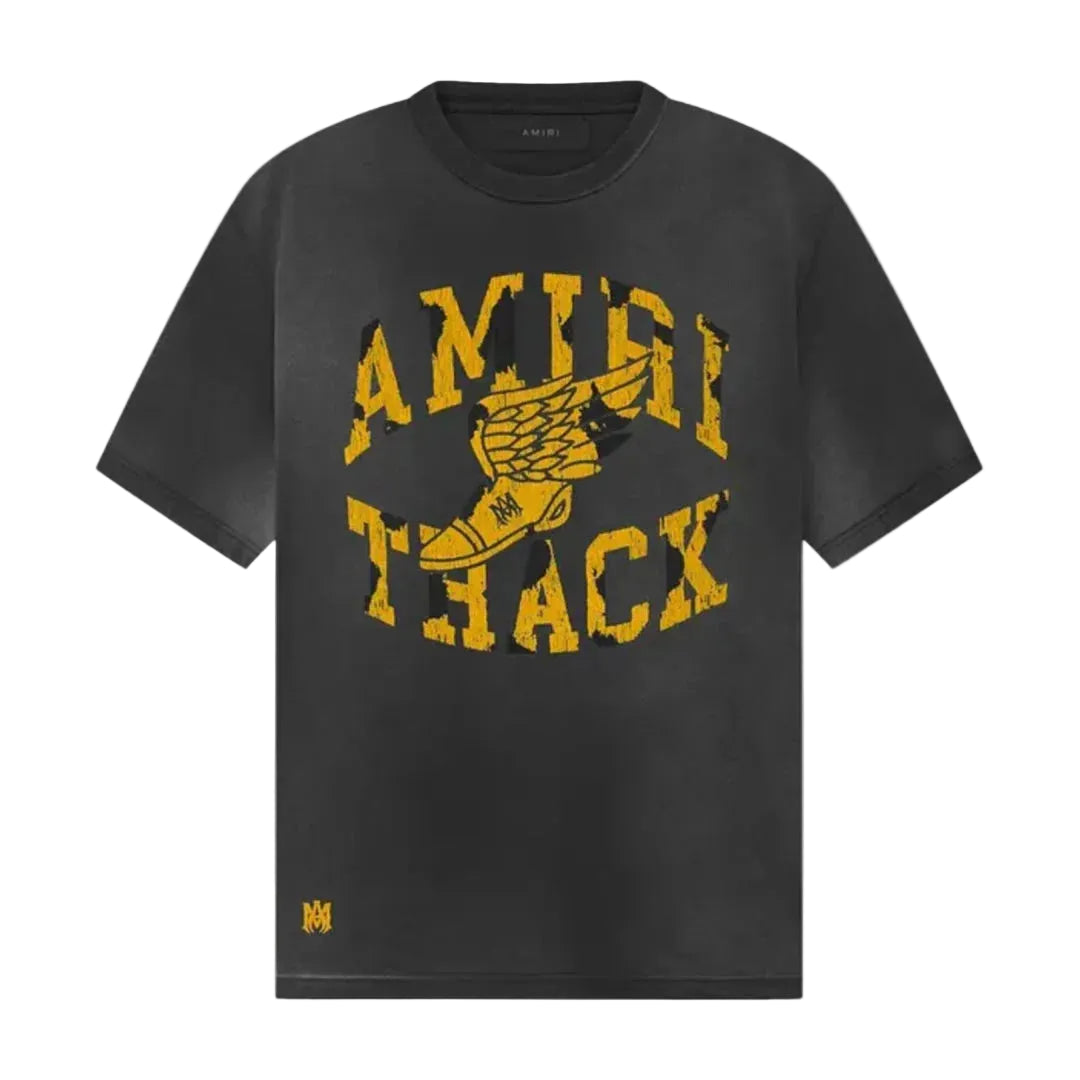 Amiri Track Tee Faded Black
