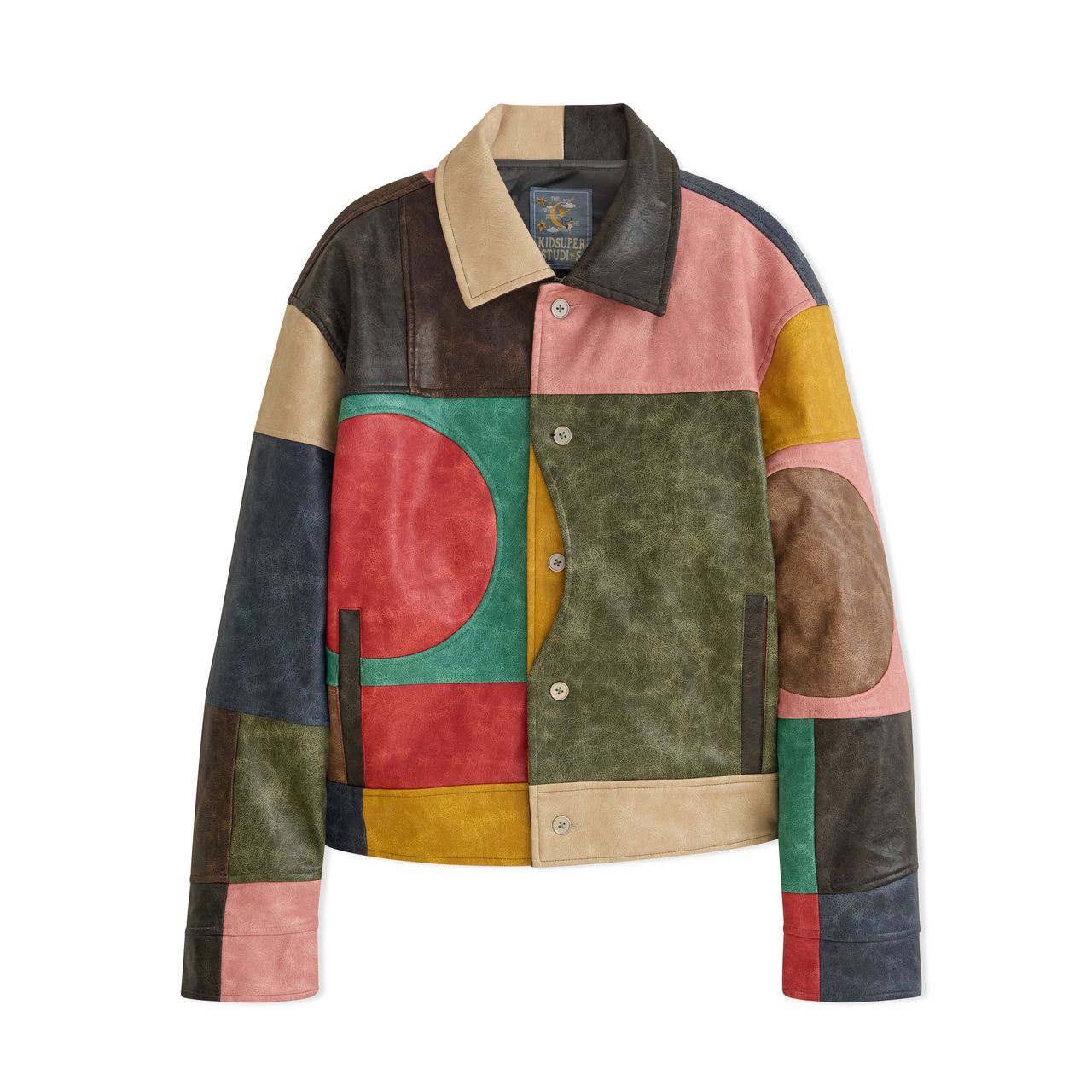 KID SUPER Patchwork Leather jacket Multi