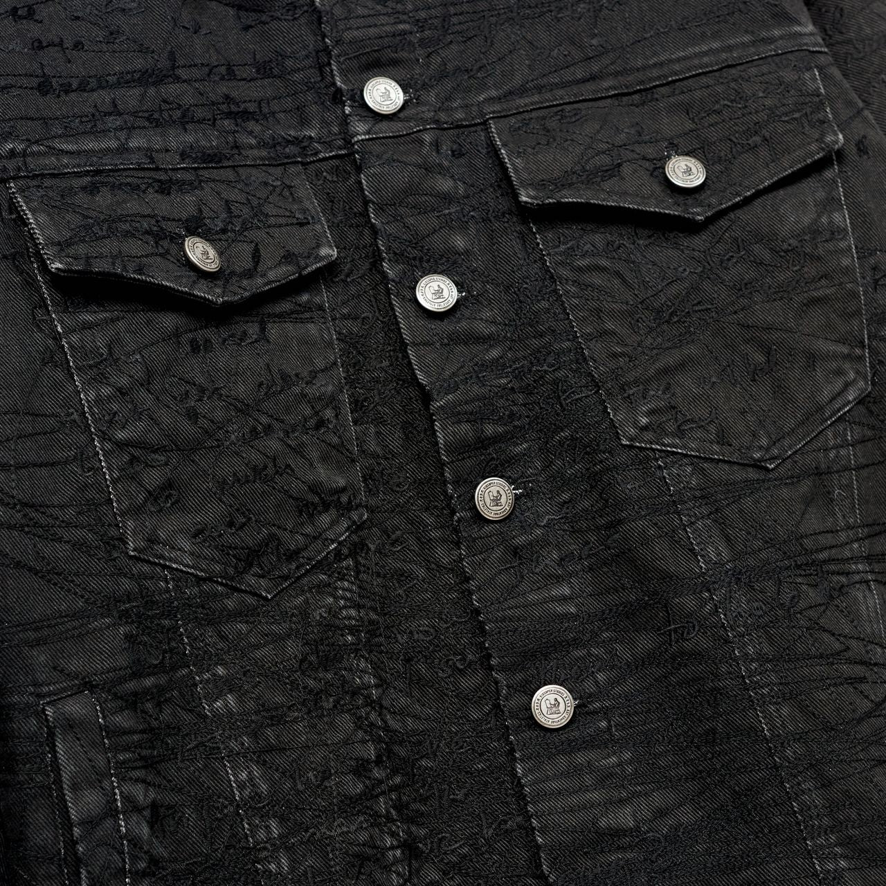KID SUPER Manuscript Embroidered Jacket Black