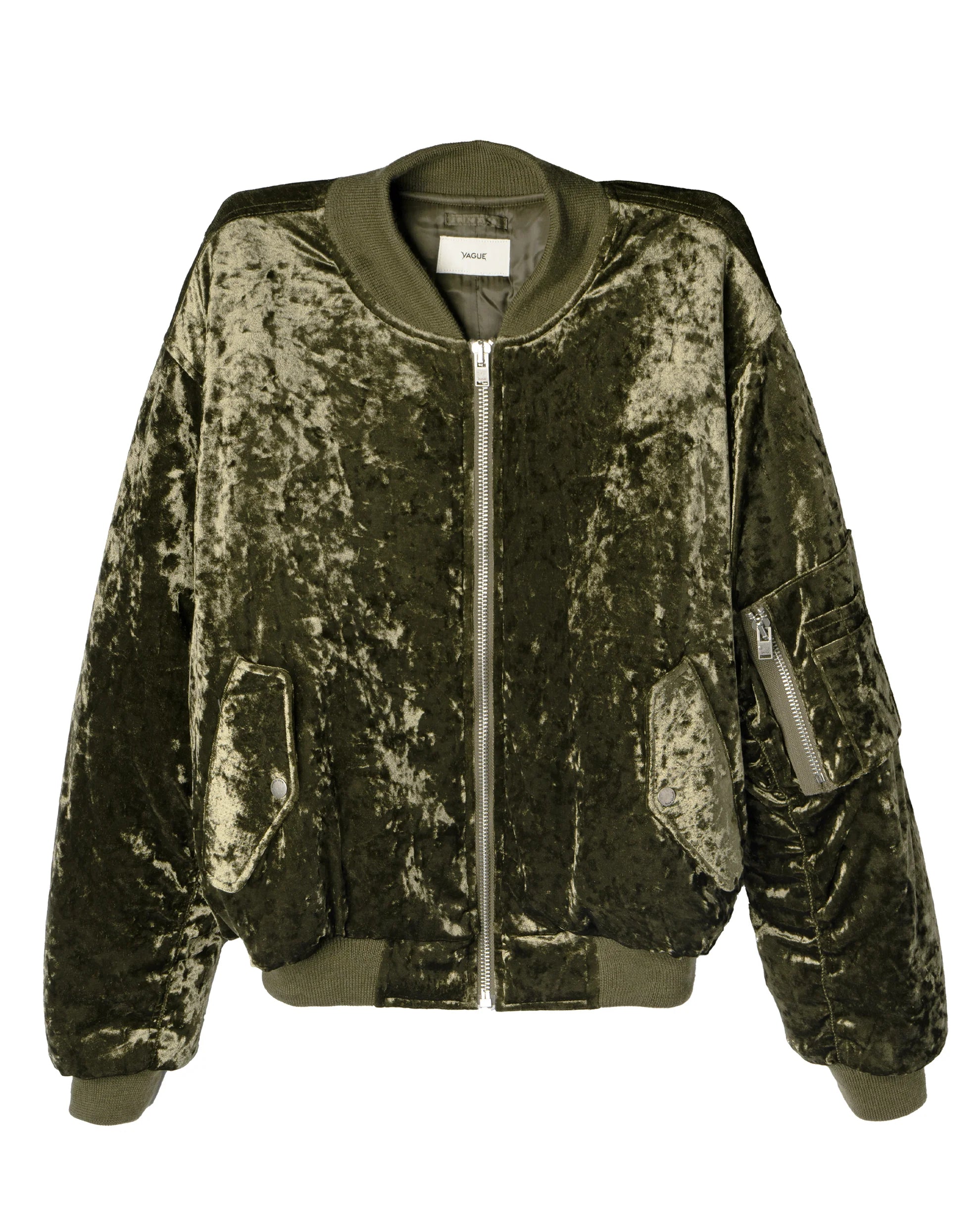 vague CRUSHED VELVET BOMBER [MILITARY]