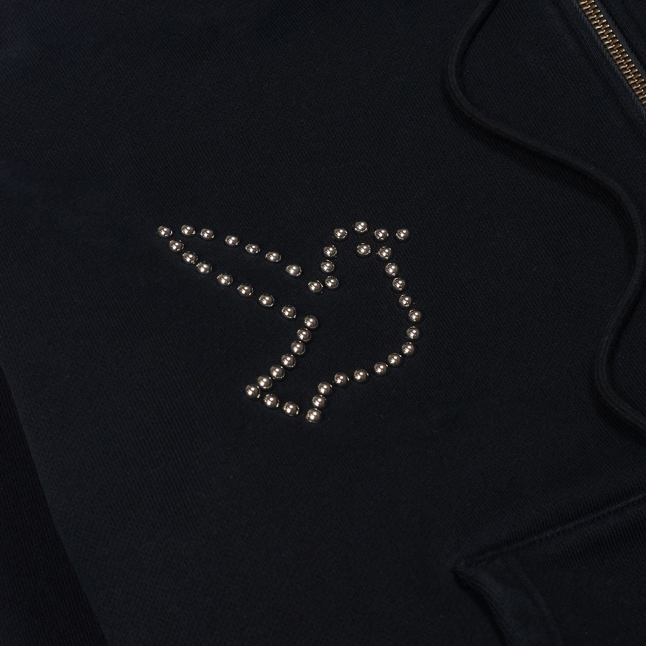 KID SUPER Dove & Eye Studded Hoodie Black