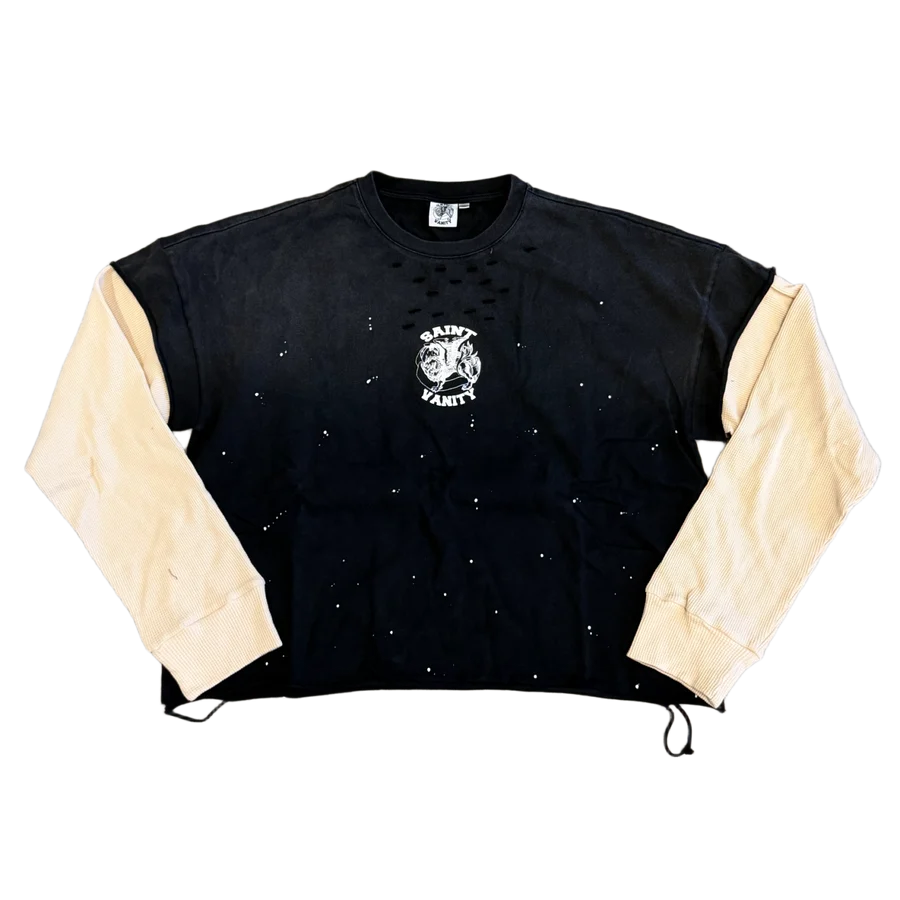 Saint Vanity Black Cutoff Thermal Longsleeve Tee