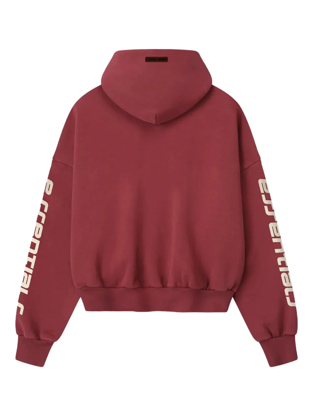 ESSENTIALS Cropped Relaxed Hoodie Crimson