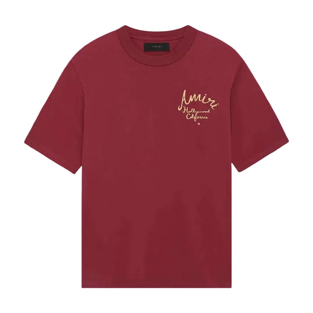 Amiri Hollywood Tee Burgundy