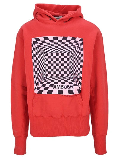 AMBUSH Printed Cotton Jersey Sweatshirt Hoodie (Red)